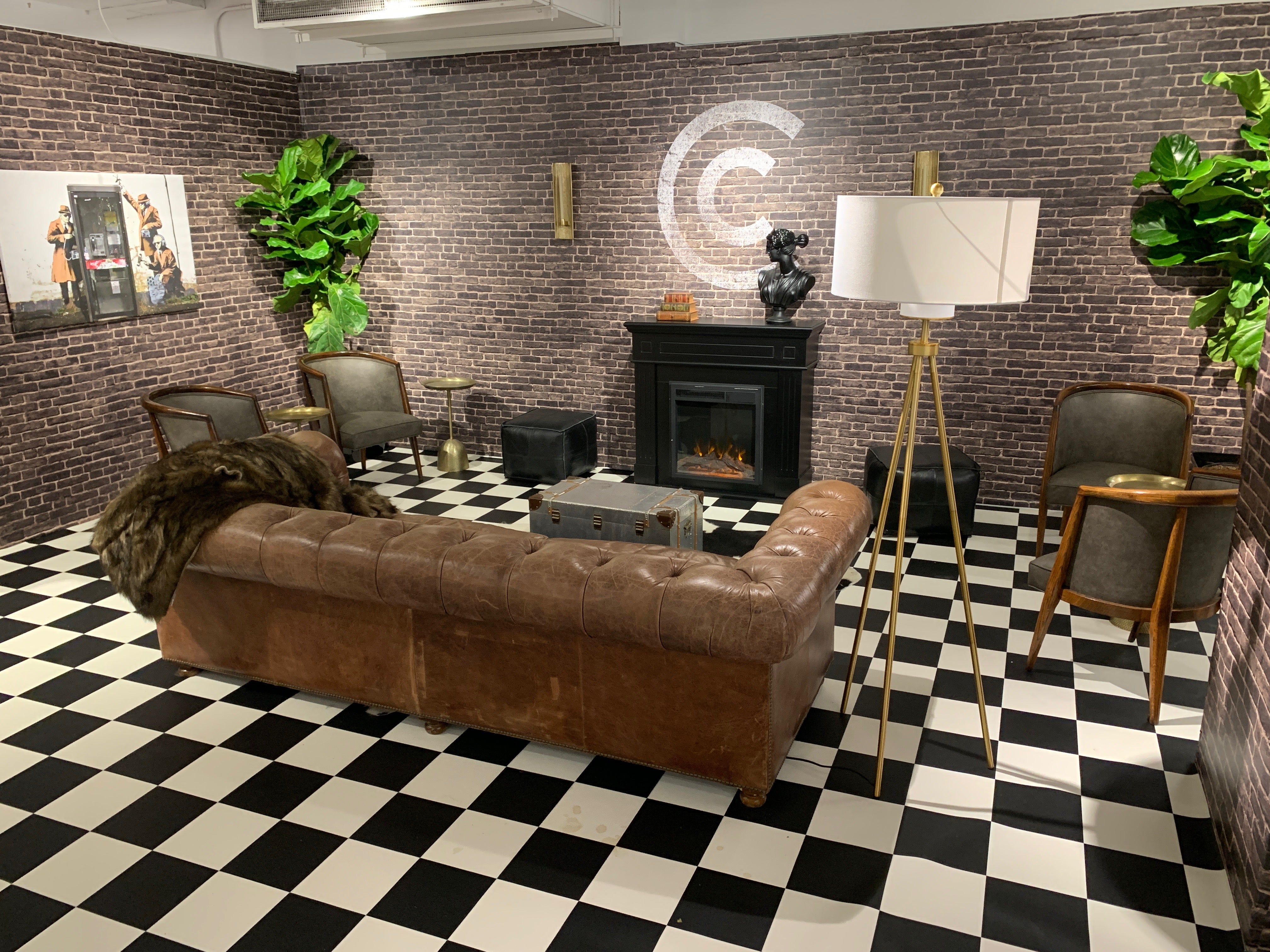 12' Wide Black & White Sheet Vinyl Flooring Roll - Garages, Kitchens, Large Spaces